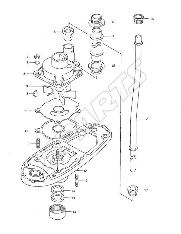  Water Pump til Suzuki motor